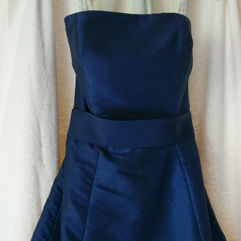 B2 Prom Homecoming Wedding Evening Strapless Dress Midnight Royal Blue Sz6 NWOT - Picture 2 of 12